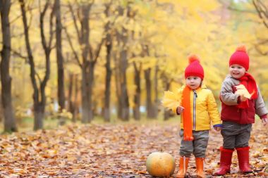 sonbahar park kabak ile çocuklarda