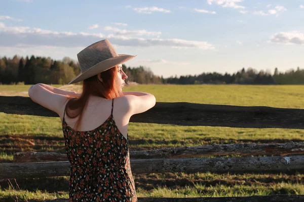 Cowgirl cappello natura — Foto Stock