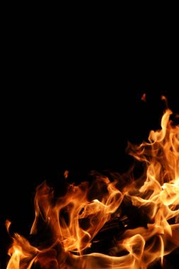 Ve turuncu-sarı renk köknar yanma gelen yangın alev dilleri