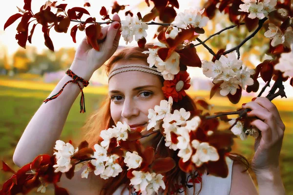Kız bahar elma sokaktan akşam yürür.