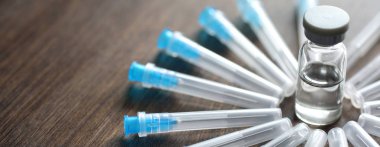 Ampül ve iğneler tıbbi şırıngadan arka plan