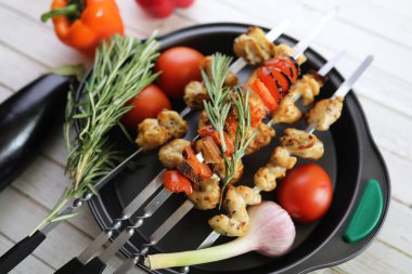 Sebze Izgara pan kızarmış patlıcan ve domates