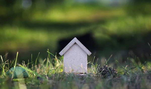 Layout of the house on the grass — Stock Photo, Image