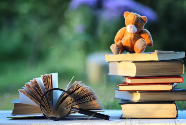 educaion geri okul kitap yığın sayfa açık