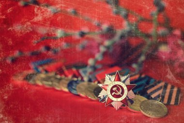 Büyük Vatanseverlik Savaşı madalya kompozisyon Retro etkisi