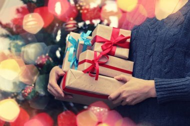 hediye yığın el Noel