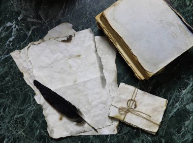 Retro kağıtları ve tablo Dedektif araçlar arka plan ile ilgili kitap