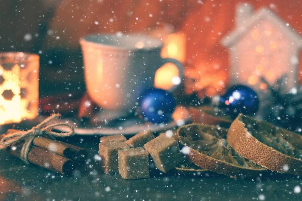 Tasse de Noël de sucre à la cannelle orange — Photo