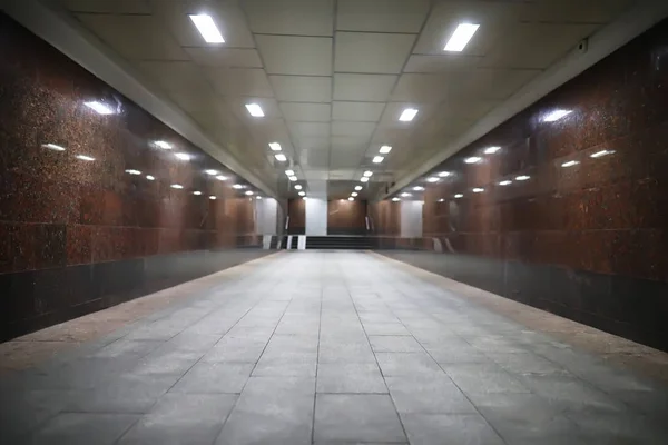 Underground passage with lights — Stock Photo, Image