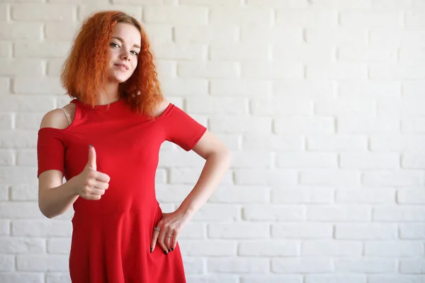 Red-haired girl student — Stock Photo, Image