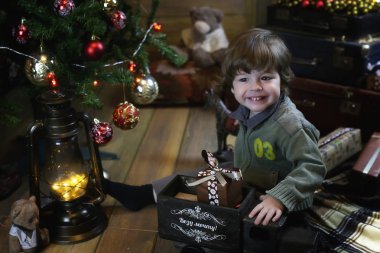 Hild Noel süslemeleri ile oturuyor