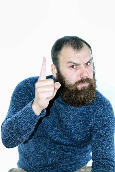 Homem barba marinheiro isolado — Fotografia de Stock