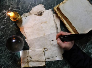 Retro kağıtları ve tablo Dedektif araçlar arka plan ile ilgili kitap