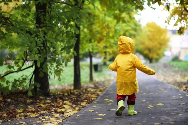 Děti v parku podzimní procházka — Stock fotografie
