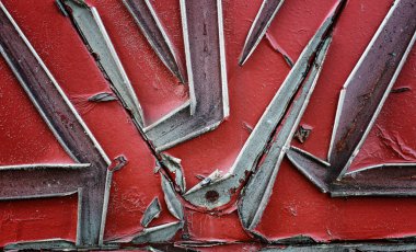 Doku metalik. Sanayi kökenli bir eski paslı