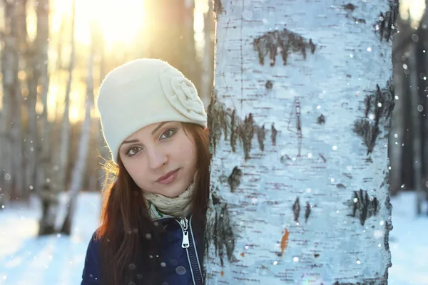 Schnee Winter Porträt weiblich — Stockfoto