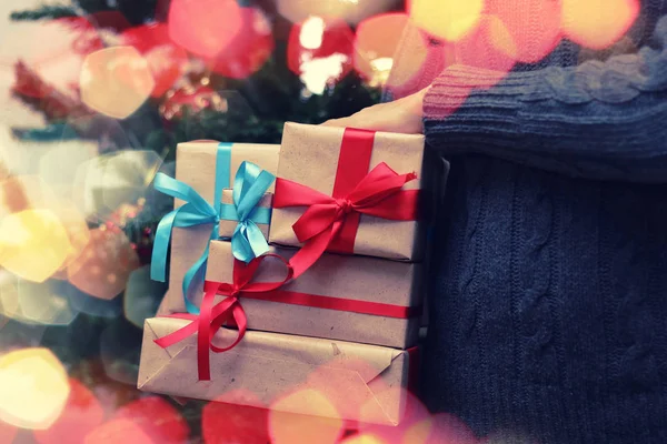 Verem kézzel ajándék karácsony — Stock Fotó
