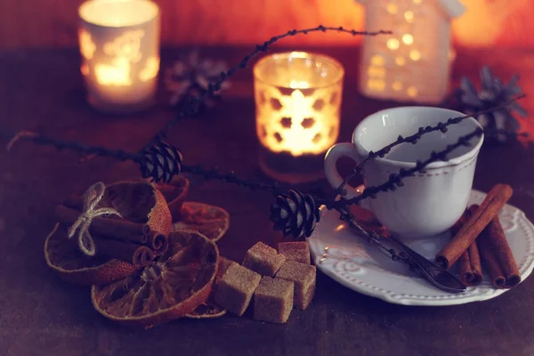 Cup of orange cinnamon sugar — Stock Photo, Image