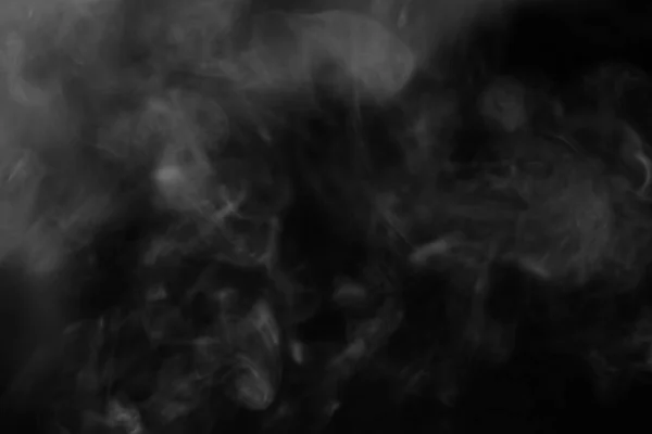 Humo blanco sobre fondo negro. Textura de humo. Clubes de wh — Foto de Stock