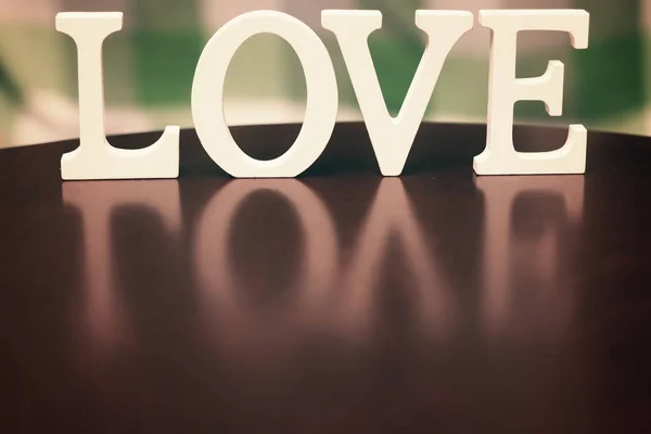 Liefde vorm tekst letter — Stockfoto