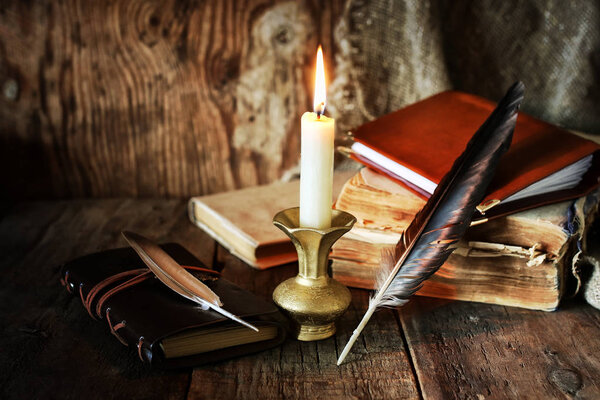 book pen candle romance
