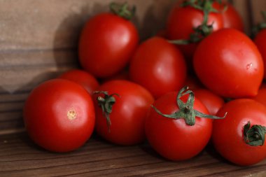 Taze parlak ve sulu domates mutfak