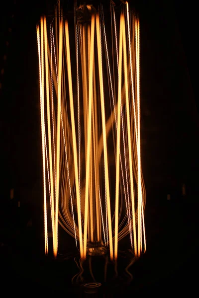 Lamps with tungsten filament. Edisons light bulb. Filament fila — Stock Photo, Image