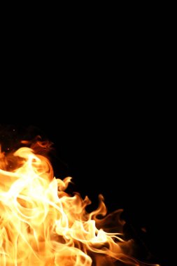 Ve turuncu-sarı renk köknar yanma gelen yangın alev dilleri