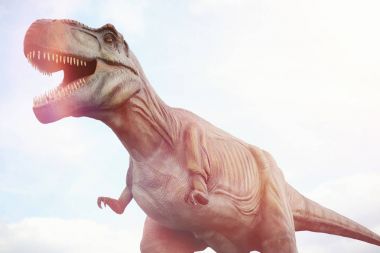 Dinozorlar Park. Bir dinazor doğa arka plan üzerinde. Oyuncak d