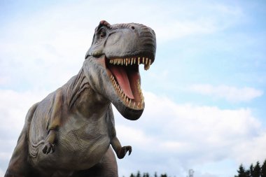 Dinozorlar Park. Bir dinazor doğa arka plan üzerinde. Oyuncak d