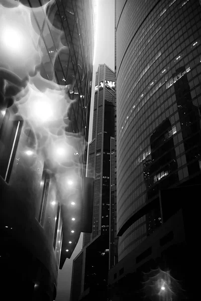Business center met hoge wolkenkrabbers — Stockfoto