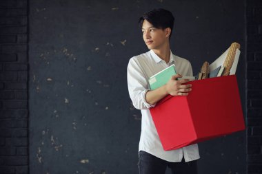 Asya genç adam öğrenci 