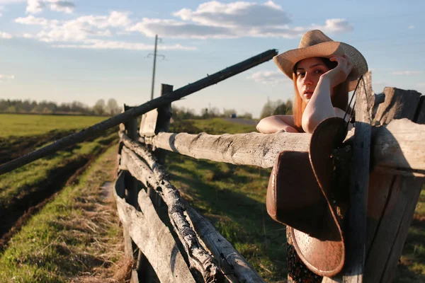 Cowgirl cappello natura — Foto Stock