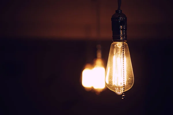 Lampes avec filament de tungstène. Ampoule Edisons. Fila de filament — Photo