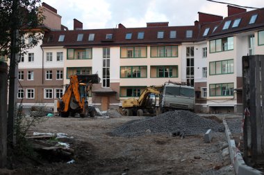 bina inşaat arka plan bulanık