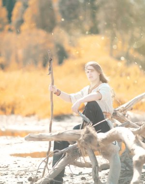 Bir İskandinav biri etnik giysiler