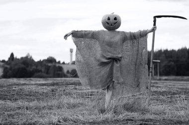 Kafası kabaktan oyulmuş.