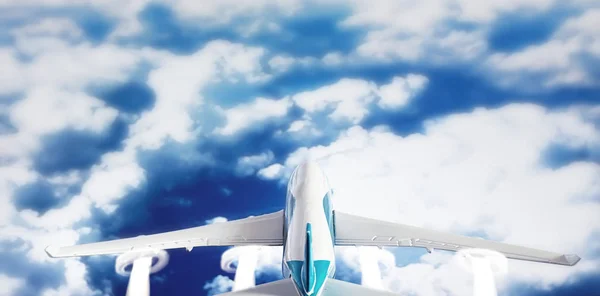 Avião Nas Nuvens Conceito Avião Céu — Fotografia de Stock