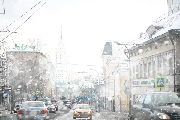 Зимовий ландшафт в російській столиці Москва — стокове фото