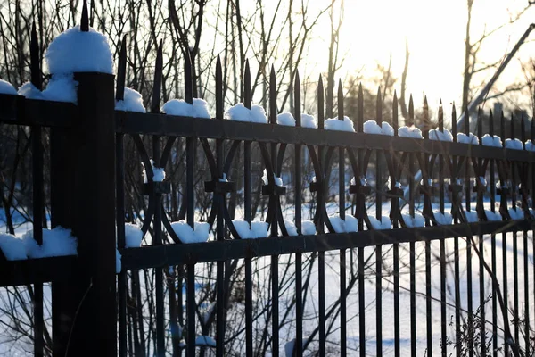 Zaun mit Stacheln Sonne — Stockfoto