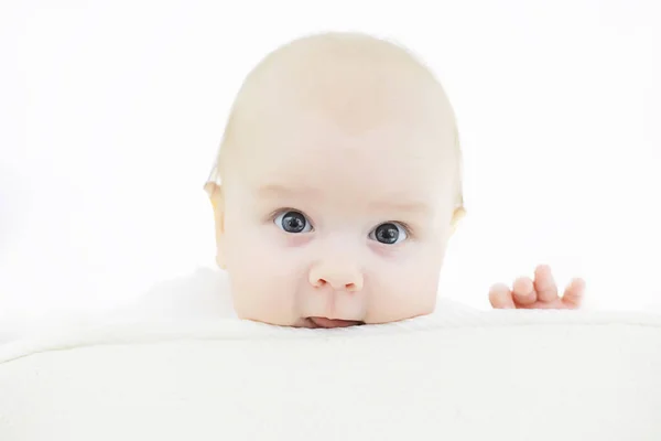 Baby and emotions. Little baby and place for text. — Stock Photo, Image