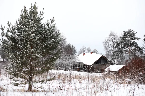 Зимовий пейзаж сільських полів і доріг — стокове фото
