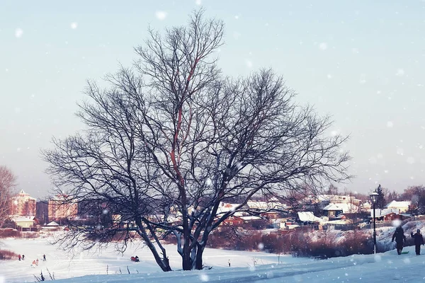 Ciudad sendero invierno — Foto de Stock