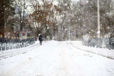 Kırsal alanların kış manzarası ve kardaki yollar