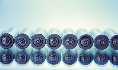 Farklı boyutlarda piller. Çevreye önem vermek. Kullanılmış pillerin imhası.