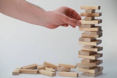 Açık ahşap sopa board oyun Jenga kule