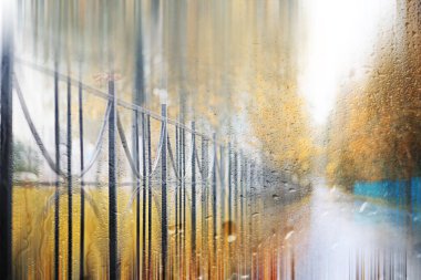 Da sırasında parkta Arka plan sonbahar yağmur