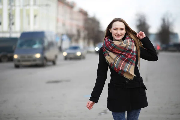 Französin Spaziert Frühling Freien — Stockfoto