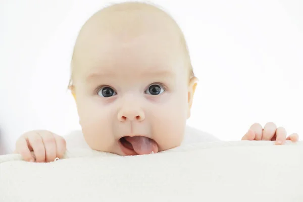 Baby Und Emotionen Kleines Kinderkonzept Und Platz Für Text — Stockfoto