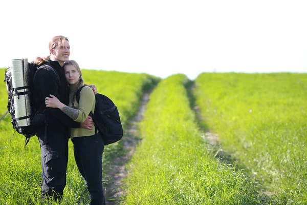 Reizen Met Een Rugzak Voet Liften — Stockfoto